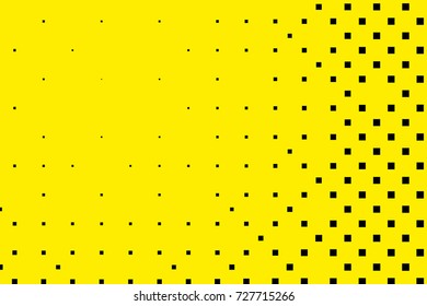 Abstract geometric pattern. Halftone background with squares. Design element for web banners, posters, cards, wallpapers, backdrops, panels, templates. Black and yellow color. Vector illustration