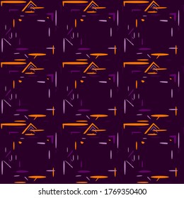 Abstract geometric pattern in halloween colors. Design of textiles, fabrics, wallpaper, wrapping paper, dishes, cups, bags
