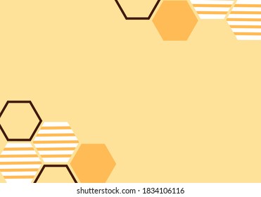 Abstract geometric pattern with  hexagon grid cells on yellow background vector illustration.