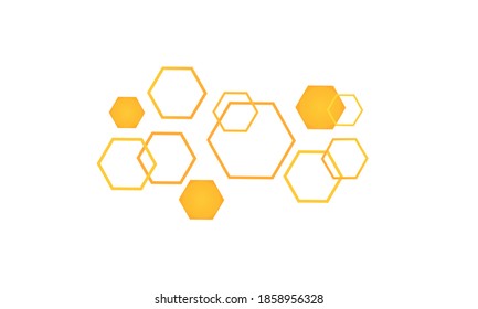 Abstract geometric pattern with hexagon grid cells on white background vector illustration.