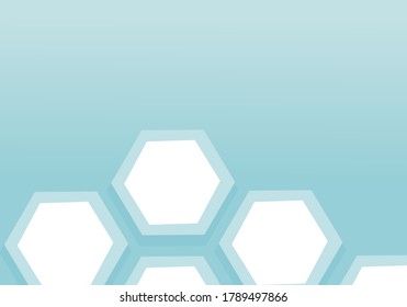 Abstract geometric pattern with hexagon on blue background vector.