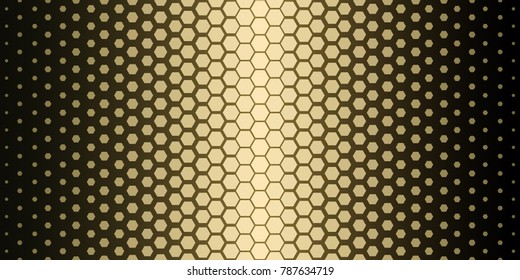 Abstract geometric pattern. Hipster fashion design print hexagonal pattern. Gold honeycombs on a black background. Vector Illustration.