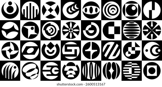 Abstract geometric pattern. Geometric Icons Design Elements. Trendy minimalist basic figures