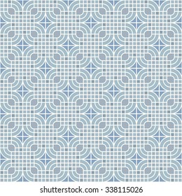 Abstract geometric pattern inspired by floor tiles.  Seamless vector background. Plain colors - easy to recolor.