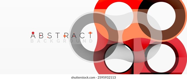 Abstract geometric pattern with interlocking circular and tubular shapes featuring smooth gradients, sharp contrasts, and dynamic layering