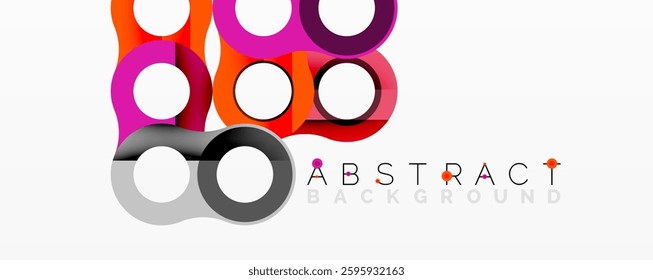 Abstract geometric pattern with interlocking circular and tubular shapes featuring smooth gradients, sharp contrasts, and dynamic layering