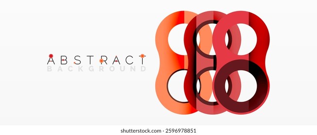 Abstract geometric pattern with interlocking circular and tubular shapes featuring smooth gradients, sharp contrasts, and dynamic layering