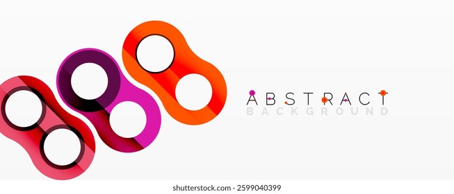 Abstract geometric pattern with interlocking circular and tubular shapes featuring smooth gradients, sharp contrasts, and dynamic layering