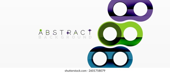 Abstract geometric pattern with interlocking circular and tubular shapes featuring smooth gradients, sharp contrasts, and dynamic layering