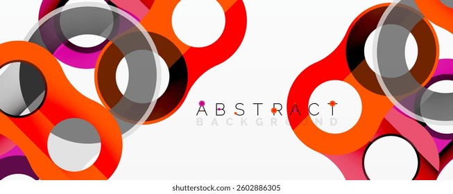 Abstract geometric pattern with interlocking circular and tubular shapes featuring smooth gradients, sharp contrasts, and dynamic layering
