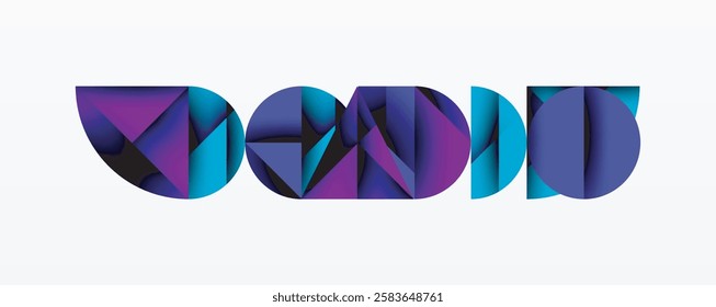 Abstract geometric pattern with intersecting circles and triangles in gradients. The high-contrast composition creates depth and a dynamic, modern aesthetic