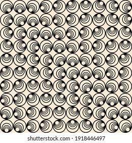 Abstract geometric pattern, intricate pattern of optical illusions. Seamless pattern with beige background, vector illustration. Decorative design for your creative ideas.