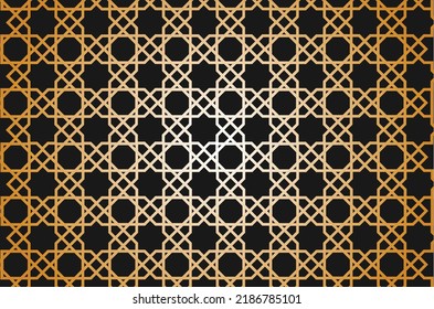 Abstract geometric pattern islamic background in gold color