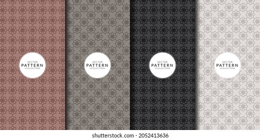 Abstract geometric pattern with Islamic ornament combination set. Brochure cover template vintage wallpaper collection.