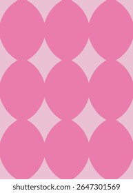 Abstract geometric pattern with large overlapping pink circles on a light pink background, creating a modern and minimalistic visual. Vector illustration