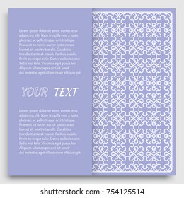 Abstract, geometric pattern layout with place for text. Tribal, ethnic line art ornaments in Arabic style. Can be used for Christmas or New Year card, invitation, book cover, or a background template for your design.
