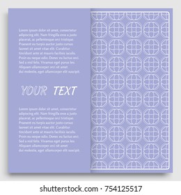 Abstract, geometric pattern layout with place for text. Tribal, ethnic line art ornaments in Arabic style. Can be used for Christmas or New Year card, invitation, book cover, or a background template for your design.