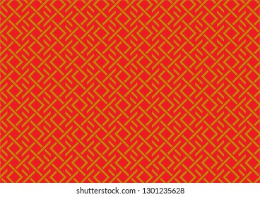 Abstract geometric pattern with line golden, 
on red background. vector illustration design.