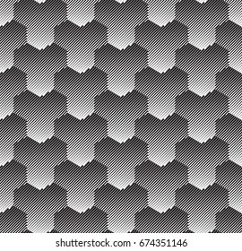 Abstract geometric pattern with lines - Black and white design - Seamless vector background