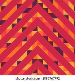 Abstract geometric pattern with lines of colored triangles. Can be used as poster, banner, border, background, Wallpaper, card, print and etc. Eps10 vector.