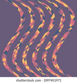 Abstract geometric pattern with lines of colored triangles. Can be used as poster, banner, border, background, Wallpaper, card, print and etc. Eps10 vector.