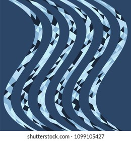 Abstract geometric pattern with lines of colored triangles. Can be used as poster, banner, border, background, Wallpaper, card, print and etc. Eps10 vector.
