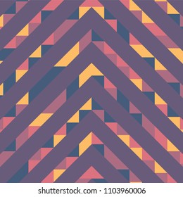 Abstract geometric pattern with lines of colored triangles. Can be used as poster, banner, border, background, Wallpaper, card, print and etc. Eps10 vector.