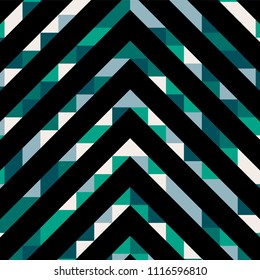 Abstract geometric pattern with lines of colored triangles. Can be used as poster, banner, border, background, Wallpaper, card, print and etc. Eps10 vector.