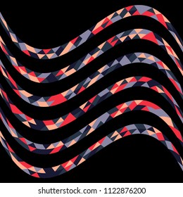 Abstract geometric pattern with lines of colored triangles. Can be used as poster, banner, border, background, Wallpaper, card, print and etc. Eps10 vector.