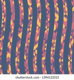 Abstract geometric pattern with lines of colored triangles. Can be used as poster, banner, border, background, Wallpaper, card, print and etc. Eps10 vector.