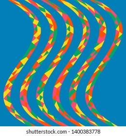 Abstract geometric pattern with lines of colored triangles. Can be used as poster, banner, border, background, Wallpaper, card, print and etc. Eps10 vector.