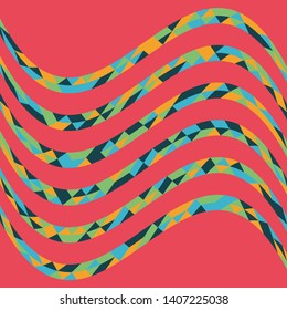 Abstract geometric pattern with lines of colored triangles. Can be used as poster, banner, border, background, Wallpaper, card, print and etc. Eps10 vector.
