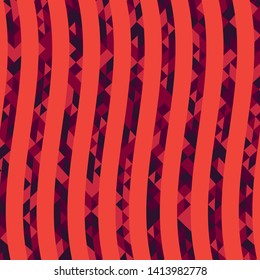 Abstract geometric pattern with lines of colored triangles. Can be used as poster, banner, border, background, Wallpaper, card, print and etc. Eps10 vector.