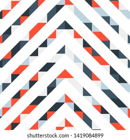 Abstract geometric pattern with lines of colored triangles. Can be used as poster, banner, border, background, Wallpaper, card, print and etc. Eps10 vector.