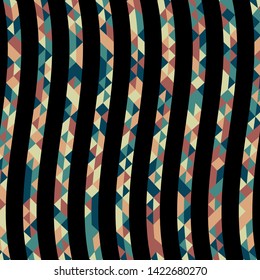 Abstract geometric pattern with lines of colored triangles. Can be used as poster, banner, border, background, Wallpaper, card, print and etc. Eps10 vector.