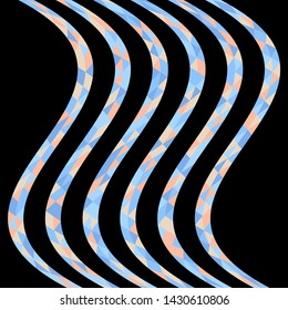 Abstract geometric pattern with lines of colored triangles. Can be used as poster, banner, border, background, Wallpaper, card, print and etc. Eps10 vector.