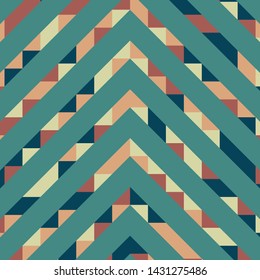 Abstract geometric pattern with lines of colored triangles. Can be used as poster, banner, border, background, Wallpaper, card, print and etc. Eps10 vector.