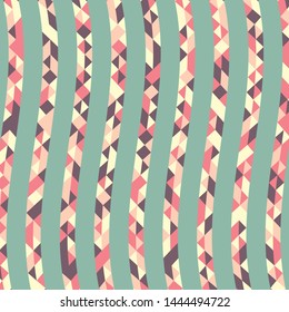 Abstract geometric pattern with lines of colored triangles. Can be used as poster, banner, border, background, Wallpaper, card, print and etc. Eps10 vector.