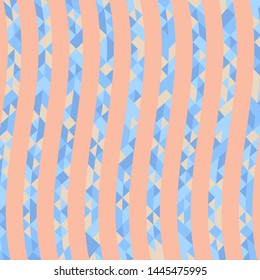 Abstract geometric pattern with lines of colored triangles. Can be used as poster, banner, border, background, Wallpaper, card, print and etc. Eps10 vector.