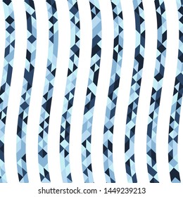 Abstract geometric pattern with lines of colored triangles. Can be used as poster, banner, border, background, Wallpaper, card, print and etc. Eps10 vector.