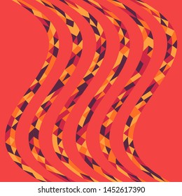 Abstract geometric pattern with lines of colored triangles. Can be used as poster, banner, border, background, Wallpaper, card, print and etc. Eps10 vector.