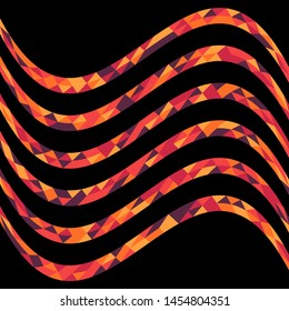 Abstract geometric pattern with lines of colored triangles. Can be used as poster, banner, border, background, Wallpaper, card, print and etc. Eps10 vector.