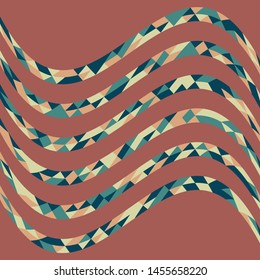 Abstract geometric pattern with lines of colored triangles. Can be used as poster, banner, border, background, Wallpaper, card, print and etc. Eps10 vector.
