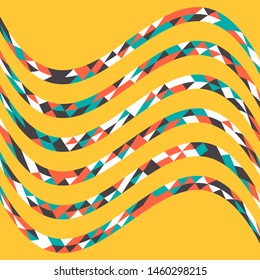 Abstract geometric pattern with lines of colored triangles. Can be used as poster, banner, border, background, Wallpaper, card, print and etc. Eps10 vector.