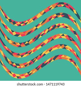 Abstract geometric pattern with lines of colored triangles. Can be used as poster, banner, border, background, Wallpaper, card, print and etc. Eps10 vector.
