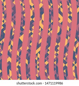 Abstract geometric pattern with lines of colored triangles. Can be used as poster, banner, border, background, Wallpaper, card, print and etc. Eps10 vector.