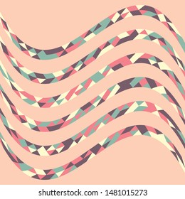 Abstract geometric pattern with lines of colored triangles. Can be used as poster, banner, border, background, Wallpaper, card, print and etc. Eps10 vector.