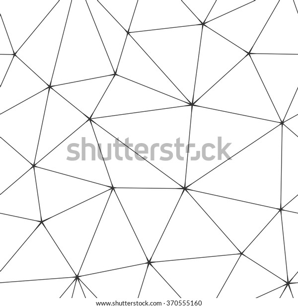 Abstract geometric pattern\
of lines connected to the nodes. Seamless vector background.\
Picture is divided into triangles. Light background and dark lines.\
Outline drawing.