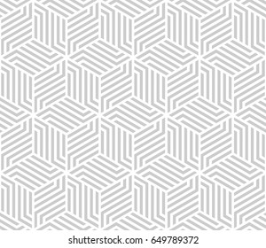 Abstract geometric pattern with lines, hexagons. A seamless vector background. White and grey texture. Graphic modern pattern.