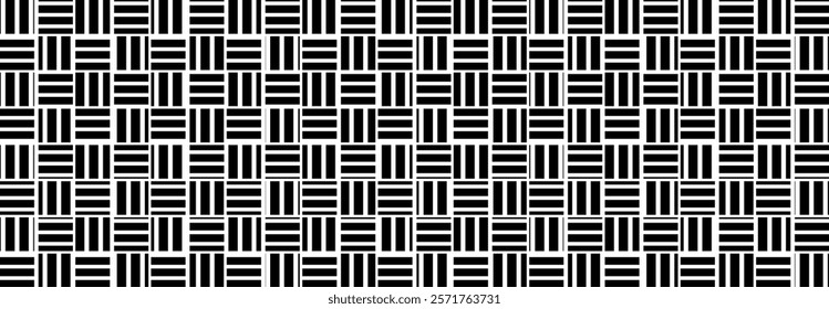 Abstract Geometric pattern, Lines, Illustration, vector, alternating overlapping, orderly arrangement background, black and white, banner, website, template, dark.